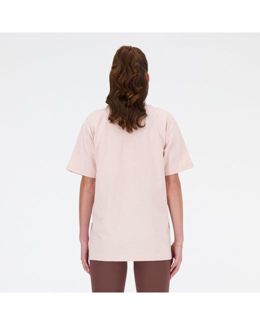 New Balance Athletics Jersey T-shirt in het Pink