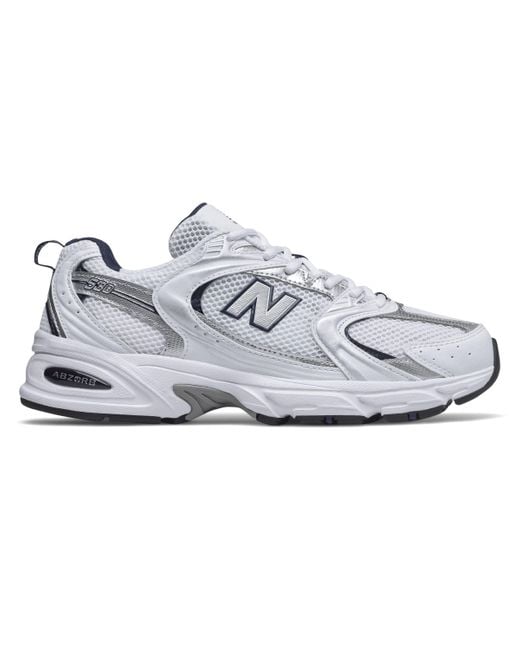 new balance white and blue