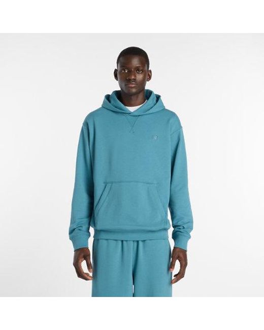 New Balance Blue Athletics French Terry Hoodie for men