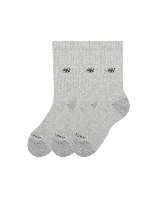 New Balance Gray Active Premium Crew 3 Pack Socks 3 Pack