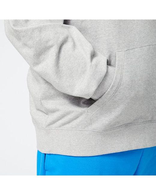 New Balance Gray Nb Essentials Stacked Logo Po Hoodie for men