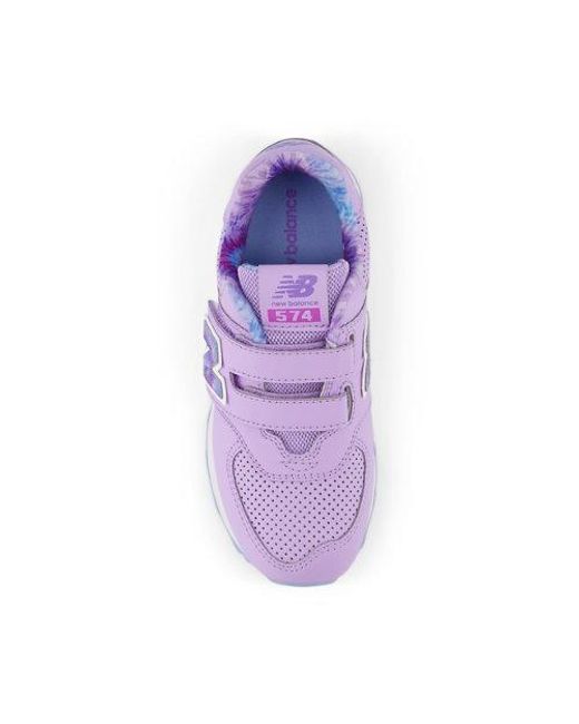 New Balance Purple Kinder 574 Hook & Loop