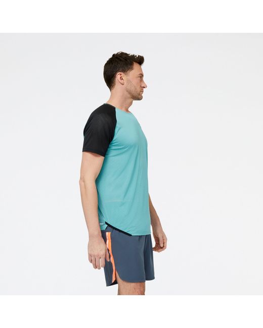 New Balance Blue Accelerate Pacer Short Sleeve In Poly Knit for men