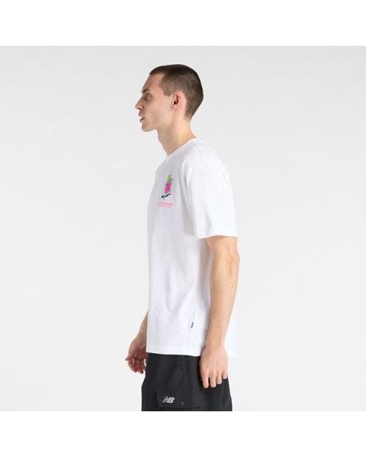 New Balance White London Edition Graphic T-Shirt 1 for men