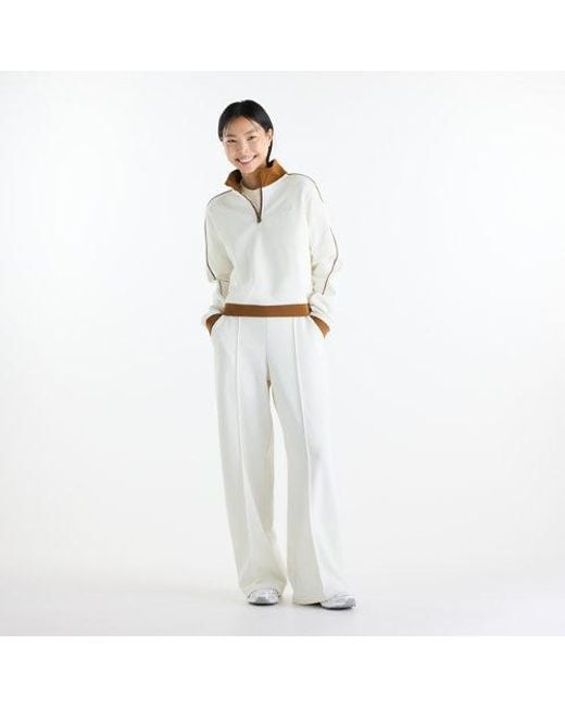 New Balance White Sport Legacy Pique 1/4 Zip Shirt