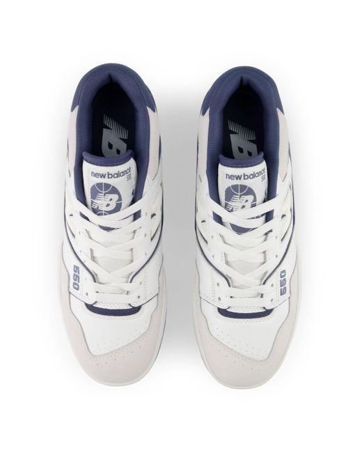 New Balance White 550 in weiß/blau