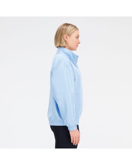 New Balance Sport Woven Jacket In Blue Polywoven