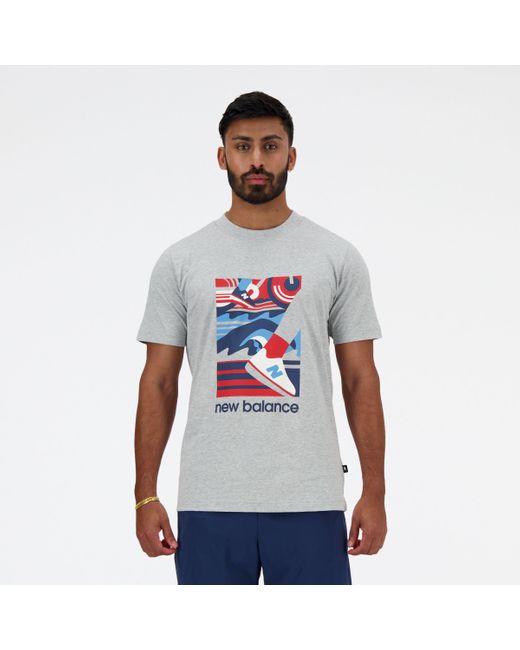 Sport essentials triathlon t-shirt in grigio di New Balance in White da Uomo