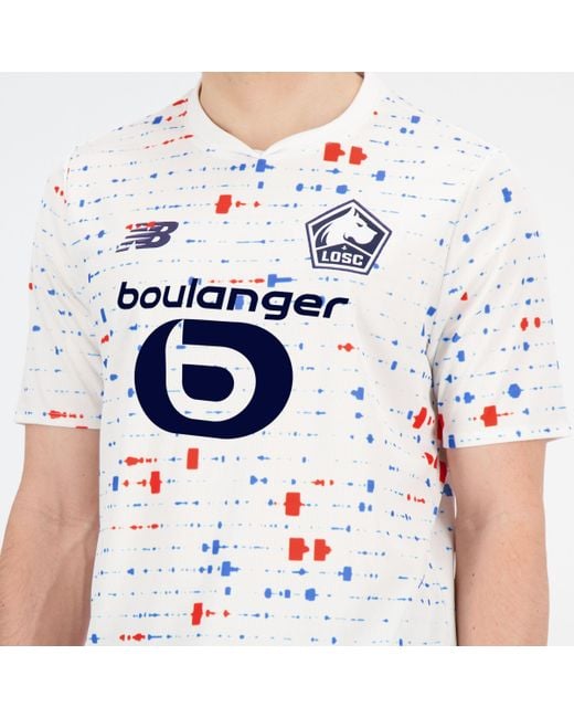 New Balance White Lille Losc Away Short Sleeve Jersey for men