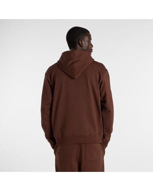 New Balance Brown Athletics French Terry Hoodie for men