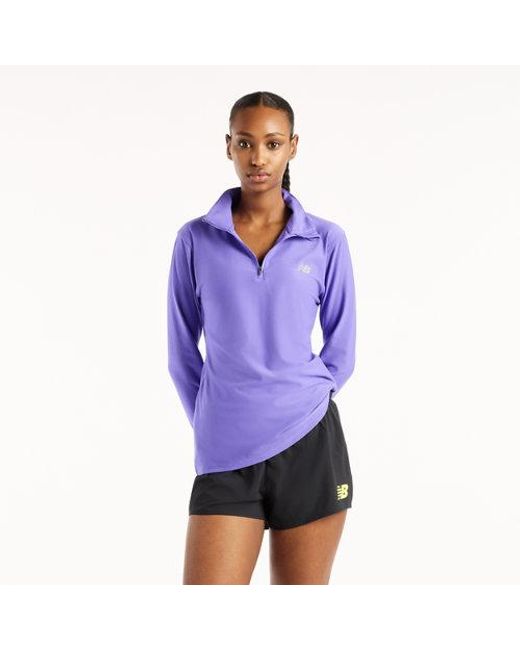 New Balance Purple Sport Essentials Space Dye 1/4 Zip