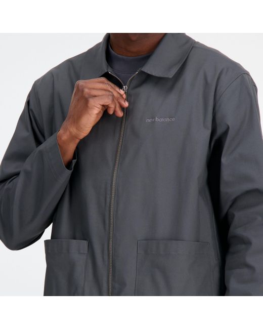 New Balance Athletics linear jacket in schwarz in Gray für Herren