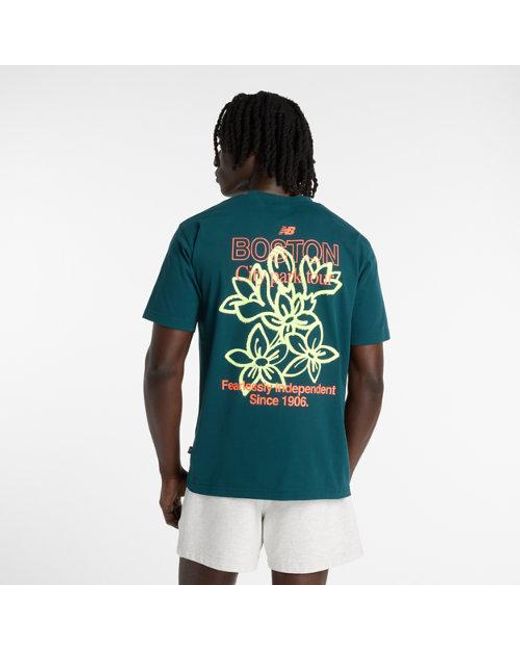 New Balance Green Boston City Run T-Shirt for men