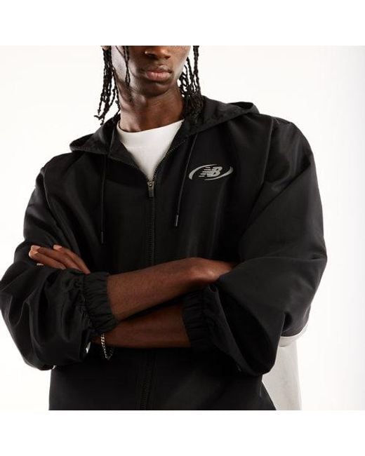 New Balance Black Trackside Woven Jacket for men