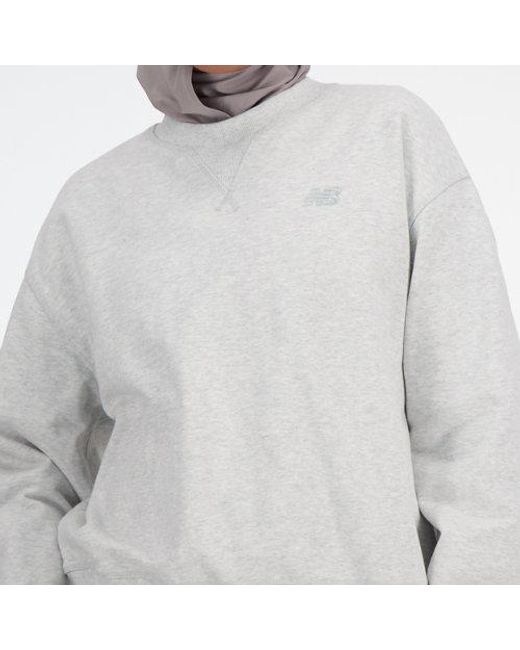 New Balance Gray Athletics French Terry Crew