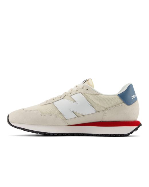New Balance 237 In Beige/white/blue/red Suede/mesh for men