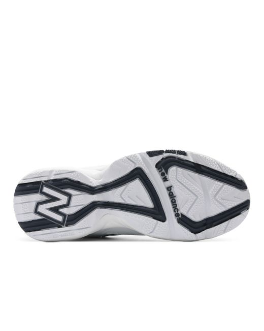 New Balance White Sneaker In Pelle E Tessuto Tecnico Con Para In Gomma E Logo Laterale