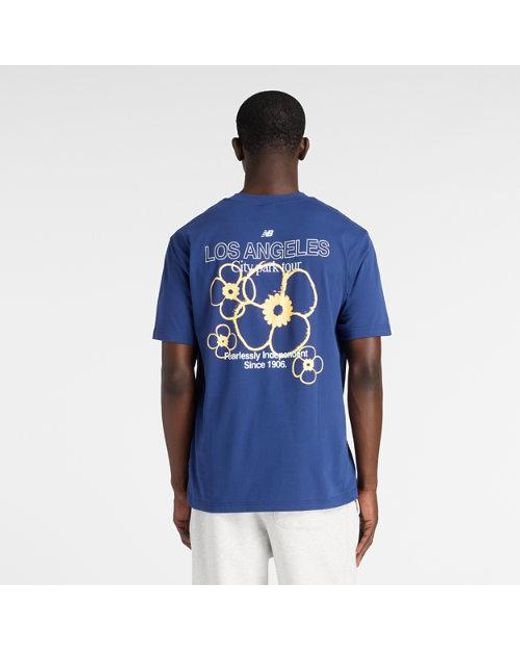 New Balance Blue La City Run T-Shirt for men
