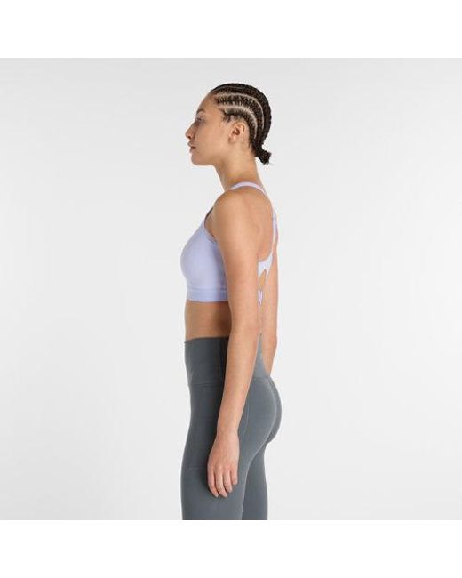 New Balance Blue Nb Essential Run Bra