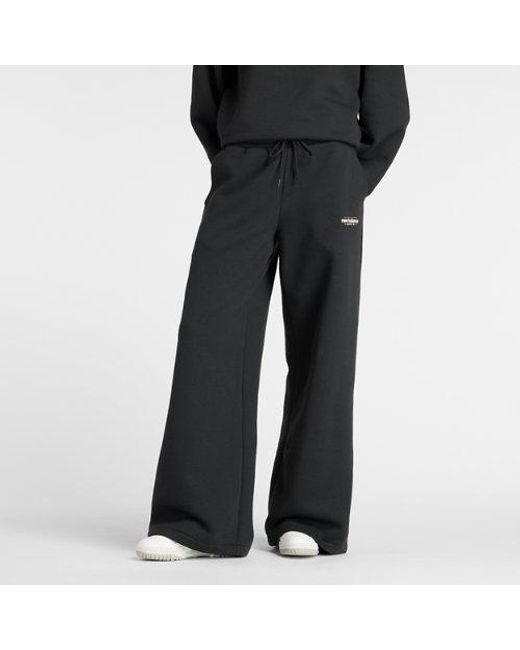New Balance Black Reimagined Fleece Wide Leg Pant