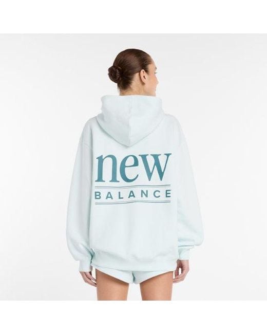 New Balance Blue Reimagined Fleece Long Length Hoodie