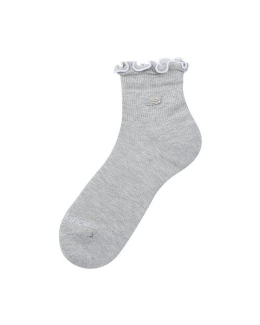 New Balance Gray Active Premium Ruffle Socks 1 Pair