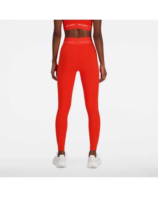 New Balance Nb Sleek High Rise Sport legging 25" In Red Poly Knit