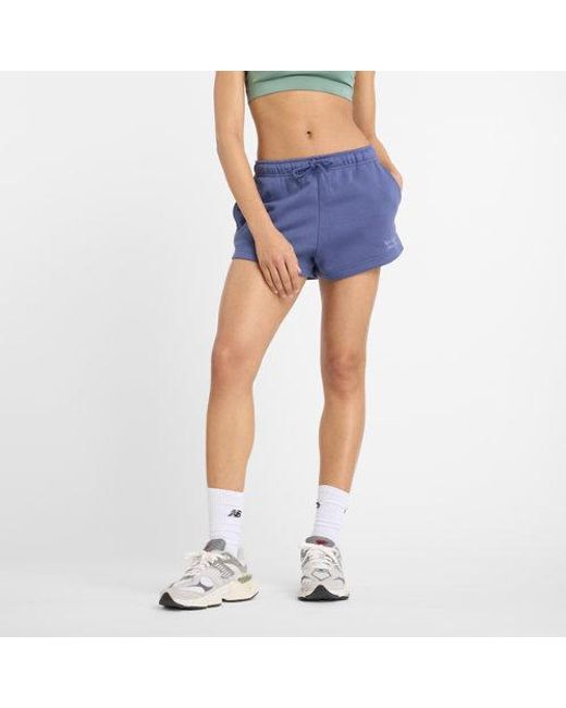 New Balance Linear Fleece Short in het Blue