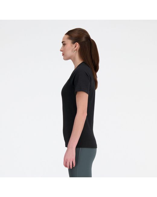 New Balance Knit Slim T-shirt In Black Poly Knit