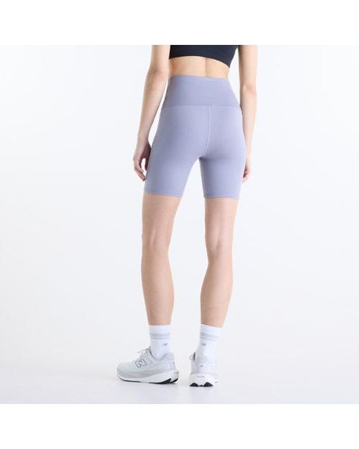 New Balance Blue Nb Harmony High Rise Short 6"
