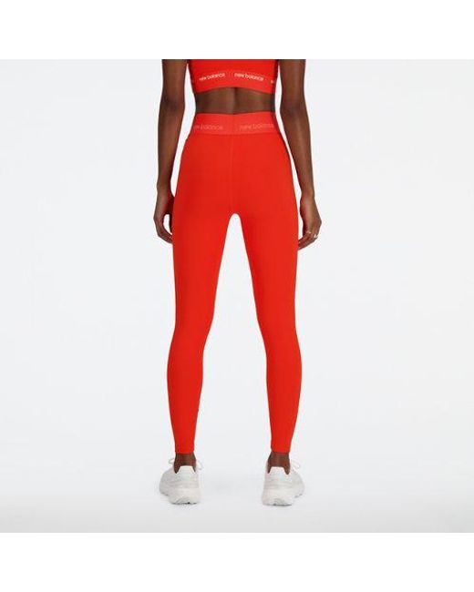 Femme Nb Sleek High Rise Sport Legging 25&Quot; En, Poly Knit, Taille New Balance en coloris Red