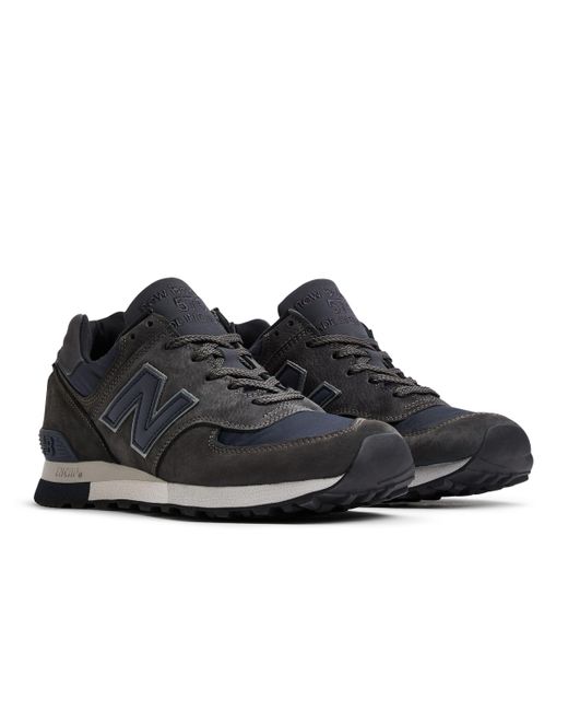 New Balance Made In Uk 576 In Grey/black Suede/mesh