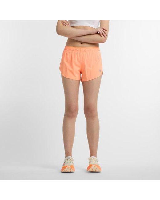 New Balance Rc Ultra Light Split Short 3&Quot in het Orange