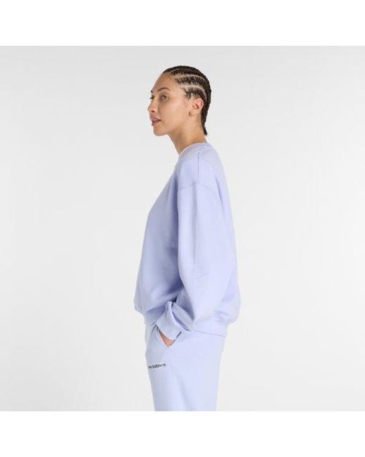 New Balance Blue Athletics French Terry Crew Shirt