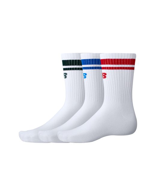 New Balance White Essentials Line Midcalf 3 Pack Midcalf Socks