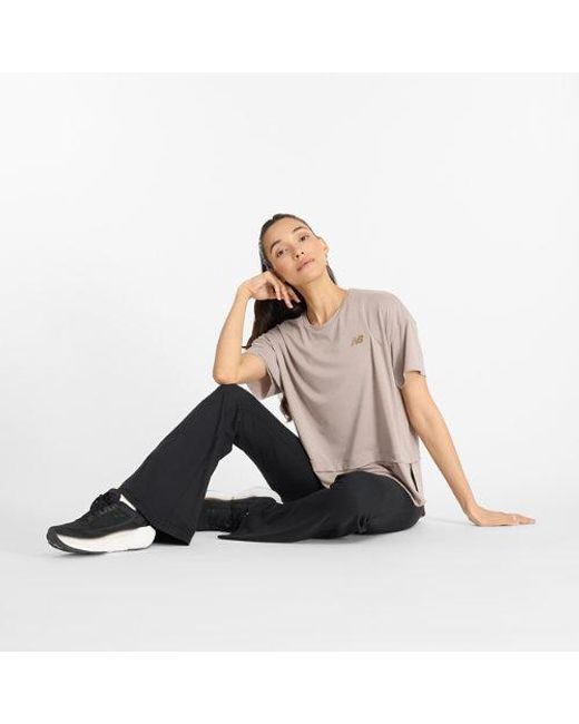 New Balance Pink Drapey Jersey Oversized T-Shirt