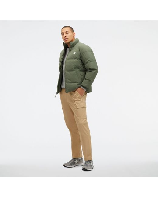 New Balance Nbx Down Jacket In Green Nylon Woven for men