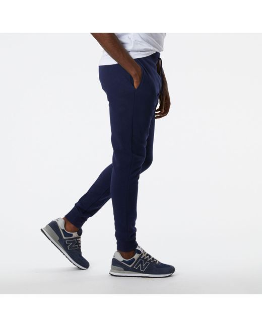 New Balance Nb Classic Core Fleece Pant In Blue Cotton for men