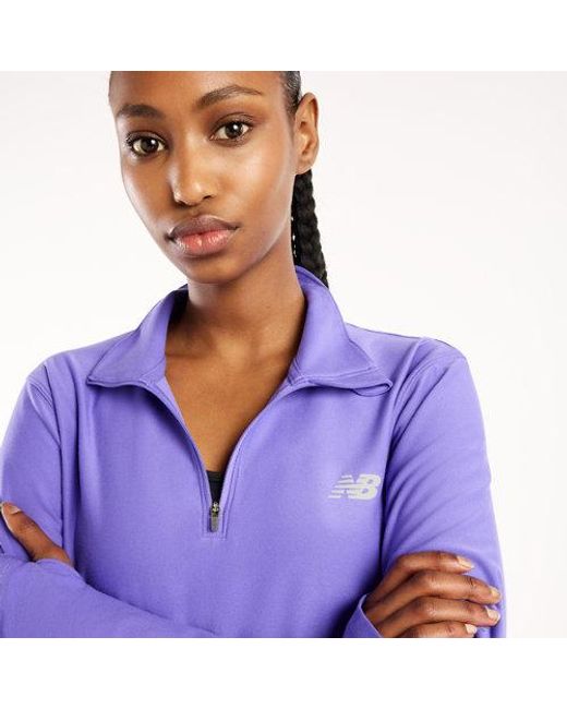 New Balance Purple Sport Essentials Space Dye 1/4 Zip