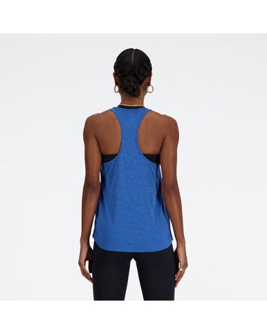 Femme Athletics Tank En, Poly Knit, Taille New Balance en coloris Blue