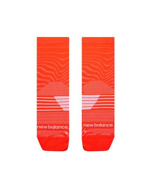 Pro Run Qtr Socks 1 Pair di New Balance in Red