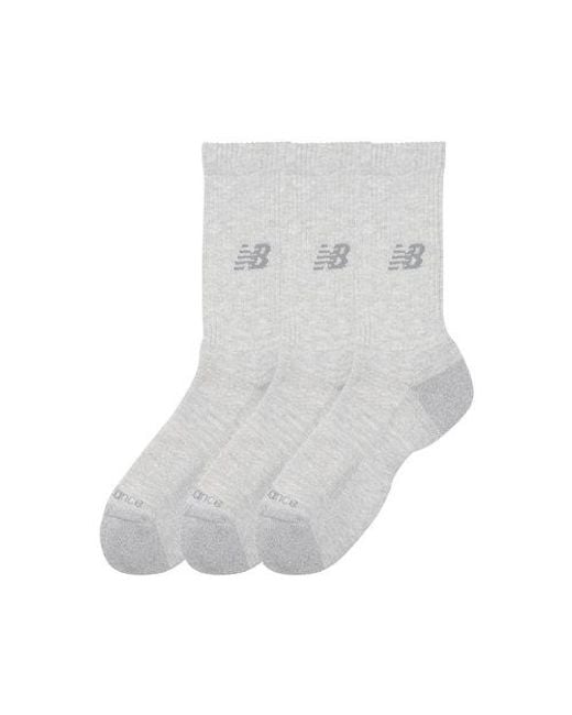 New Balance Gray Active Crew Socks 3 Pack