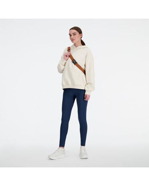 New Balance White Athletics French Terry Hoodie (Linen) Clothing