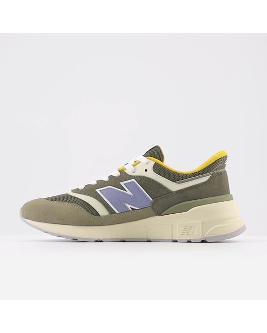 New Balance Yellow 997r In Green Suede/mesh