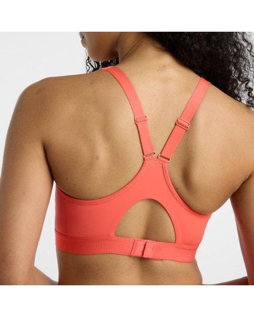New Balance Red Nb Essential Run Bra