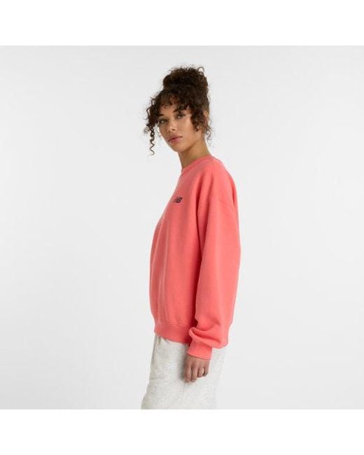 New Balance Red Reimagined Fleece Crew