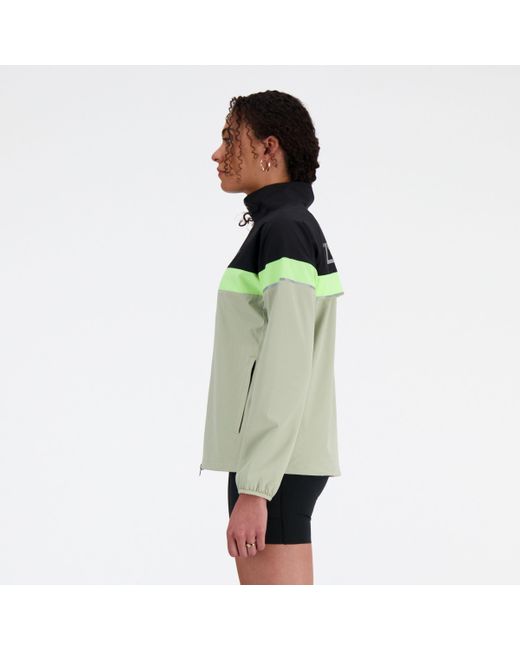 New Balance Green London Edition Marathon Jacket In Black Polywoven