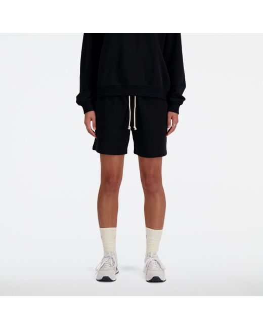 Athletics french terry short in nero di New Balance in Black