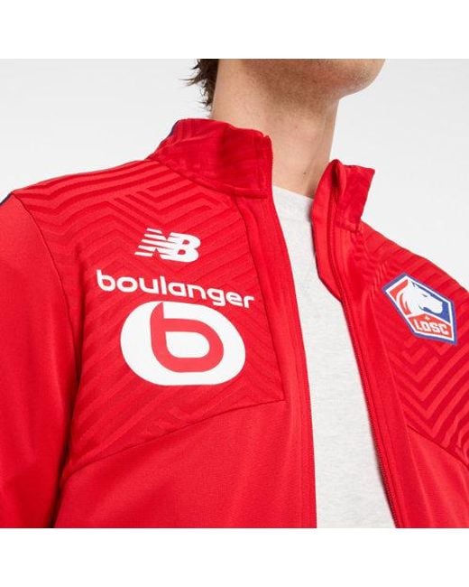 Hombre Lille Losc Match Jacket En, Poliéster, Talla New Balance de hombre de color Red