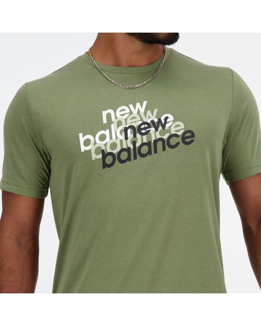 New Balance Sport essentials heathertech graphic t-shirt in grün in Green für Herren